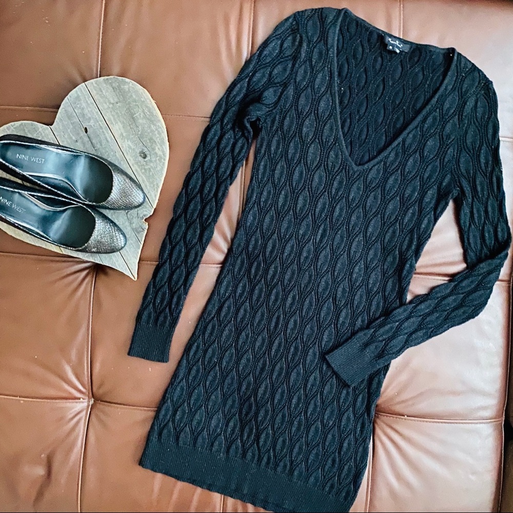 Black ECI New York Shimmer Cocktail Dress 8 EUC